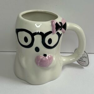 New PINK Sunday Morning Halloween Pumpkin Glasses Mug 2024